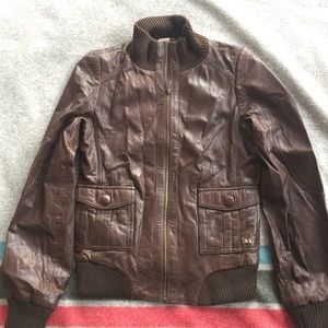 Ikks Leather Bomber