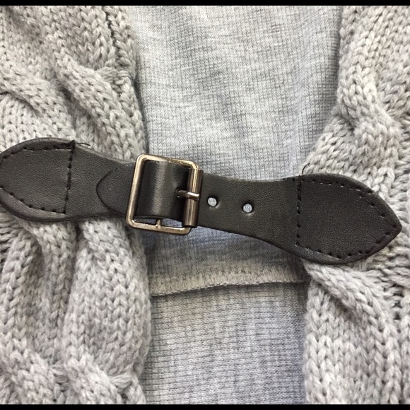 Grey cardigan with sweater trim - Picture 3 of 4