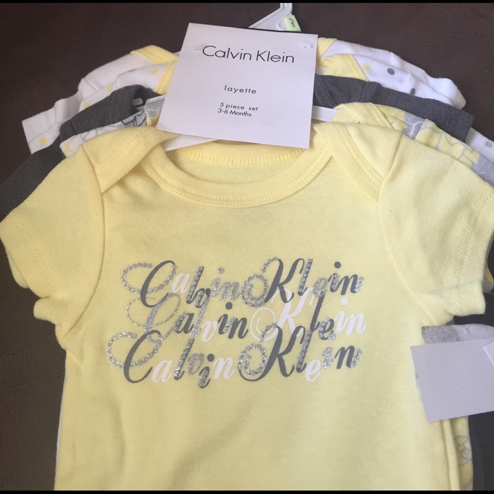 Calvin Klein layette onesie bodysuit 5 pack 3-6 mo