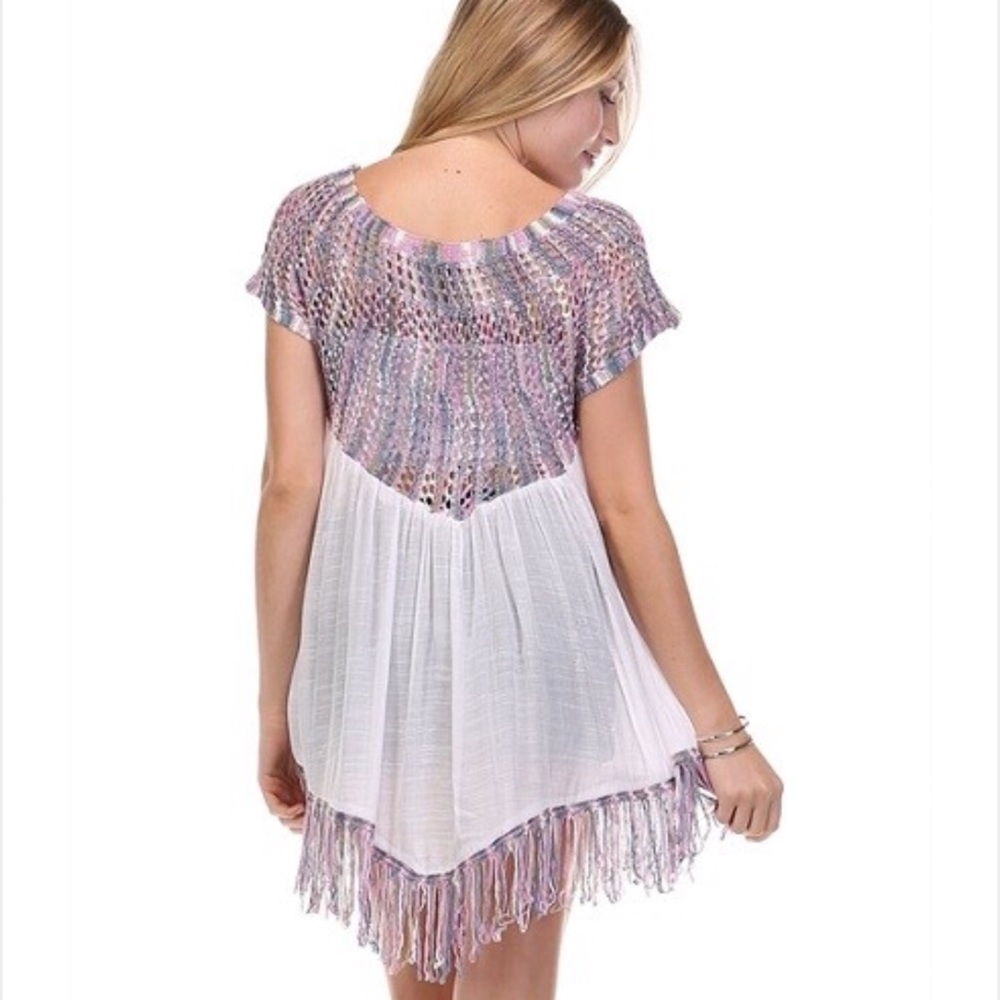 LAST 1!! KINSIE Crochet Fringe Top - Picture 4 of 4