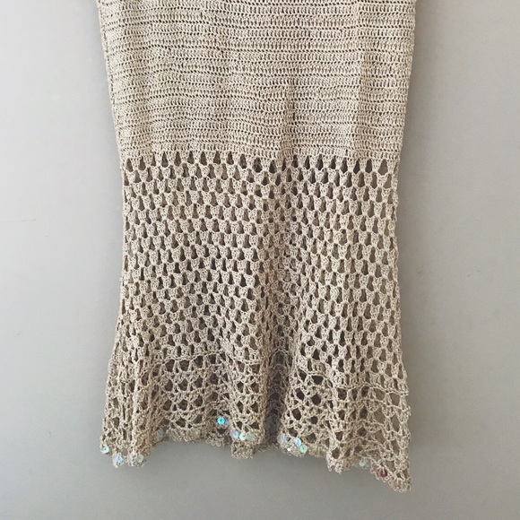 Champagne crocheted summer top - Picture 3 of 7