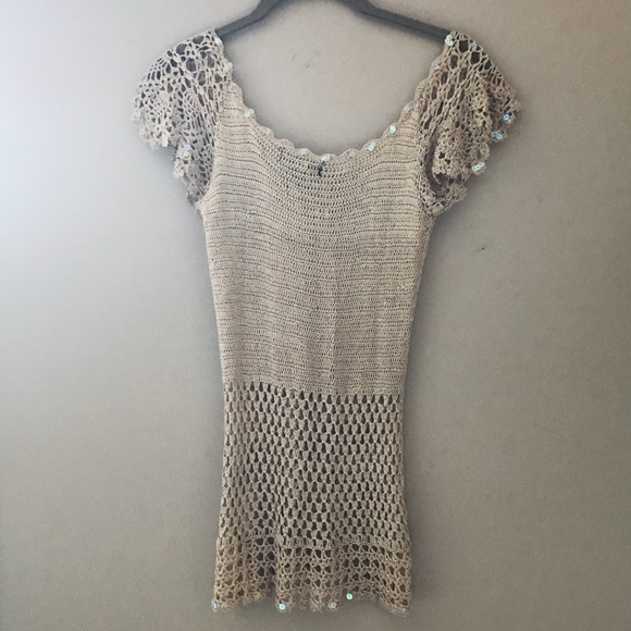 Champagne crocheted summer top - Picture 5 of 7