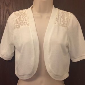 White bolero sweater