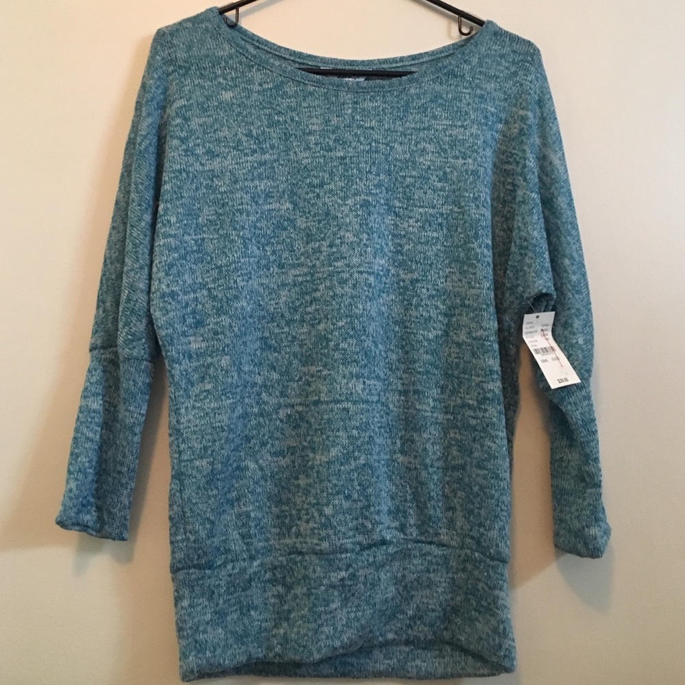 Teal & White Sweater