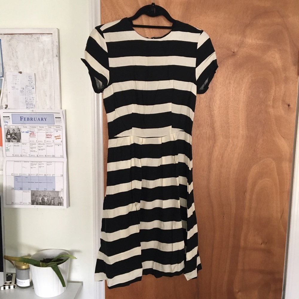 Striped A-line Dress