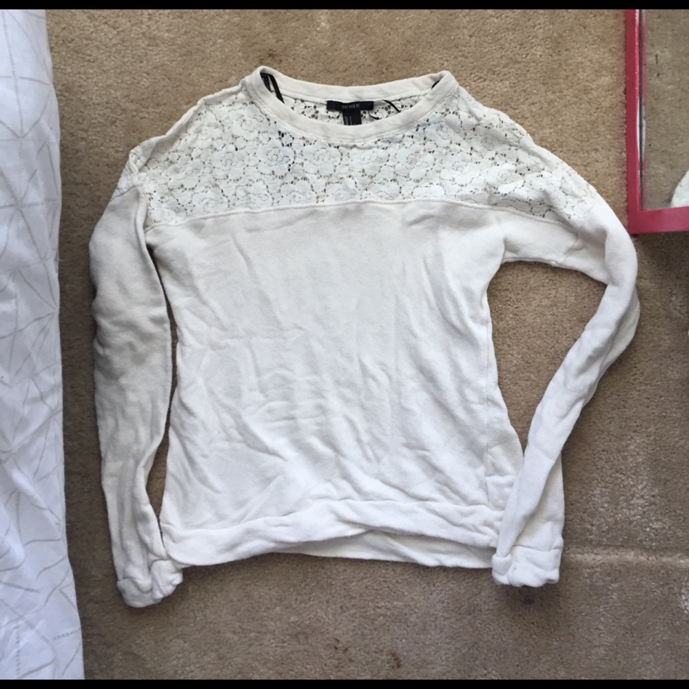 Cream lace detailed sweater