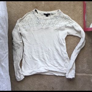 Cream lace detailed sweater