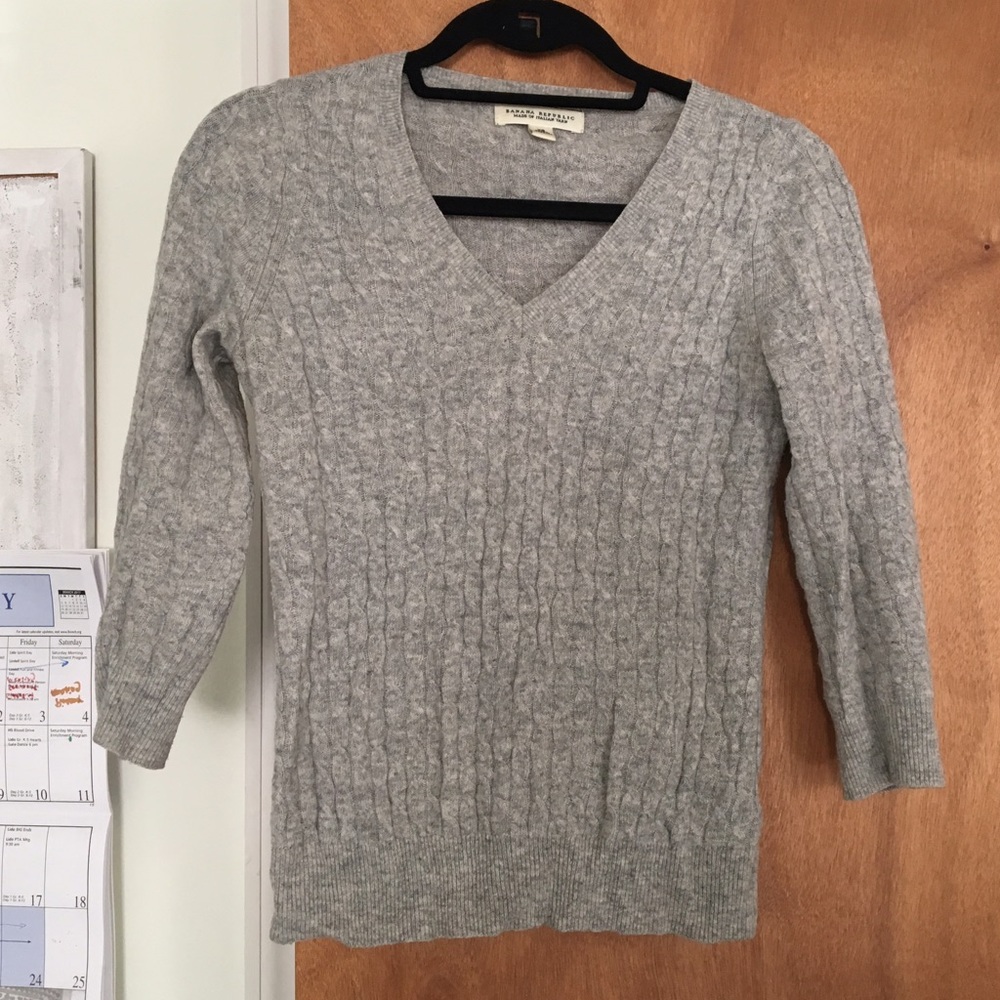 Gray cable knit sweater from Banana Republic