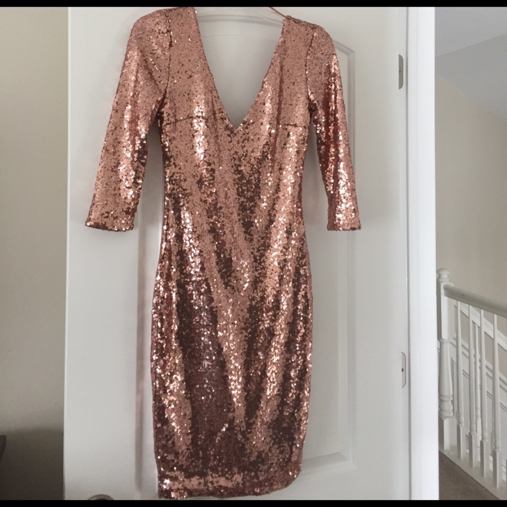 Rose gold sequin dress New Years dress NYE dress