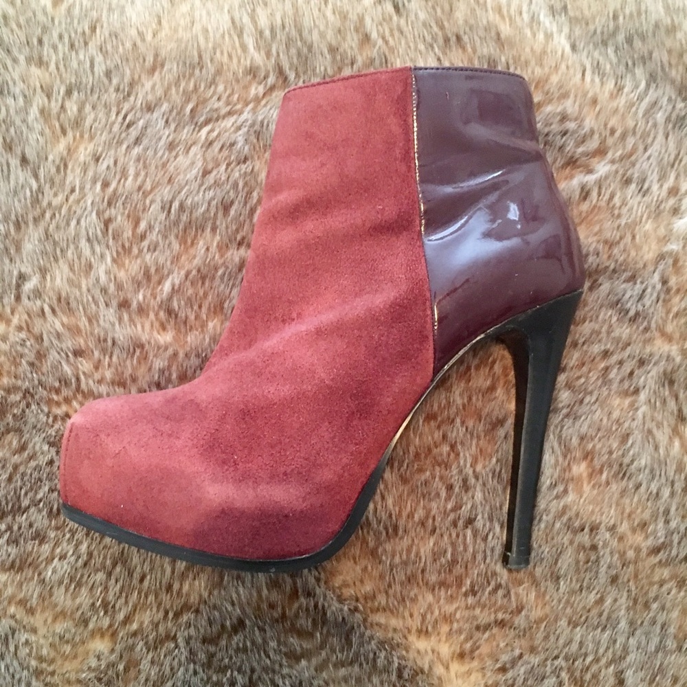Baker Burgundy Suede Heeled Boots