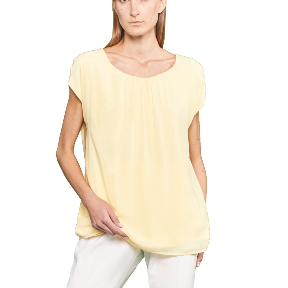 HIGH-LOW PASTEL YELLOW BLOUSE by TAIFUN Plus Size