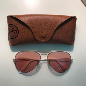 light pink rayban aviators