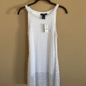White/Silver lined tunic tank