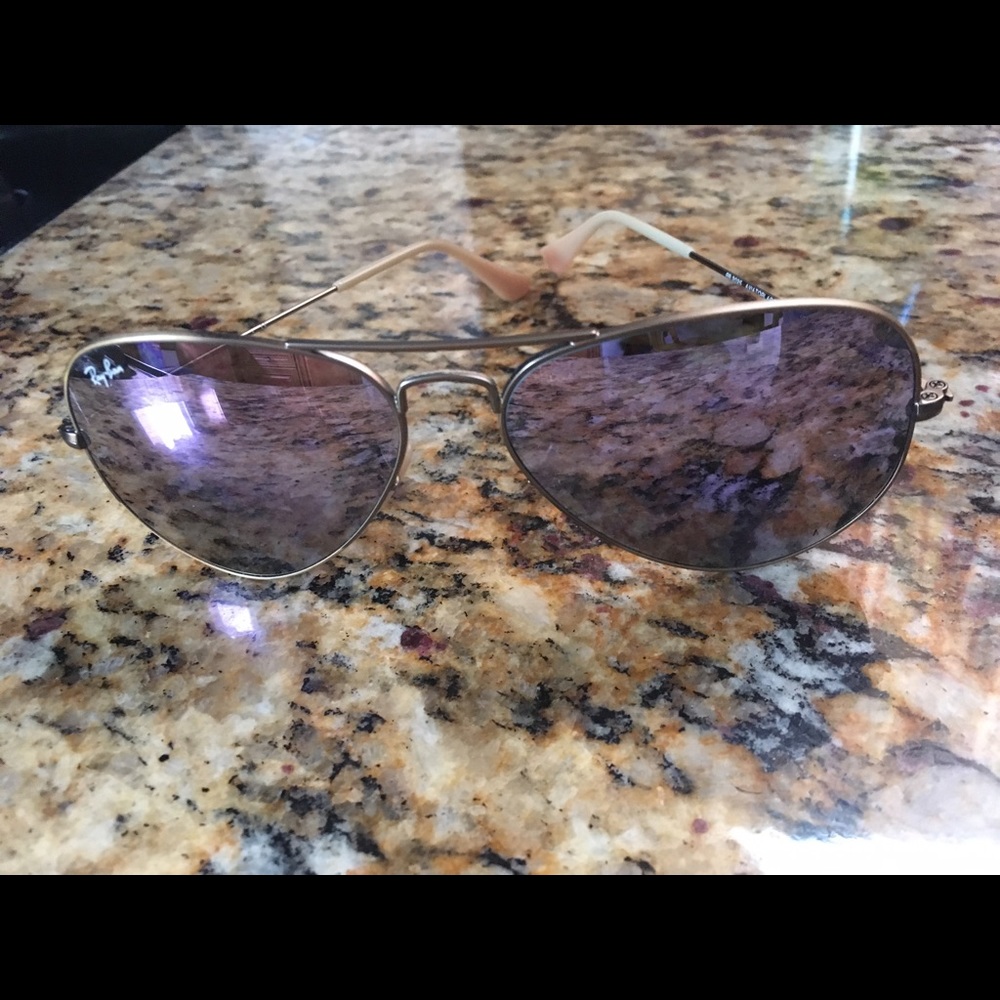 Ray Ban Purple Mirrored Aviators