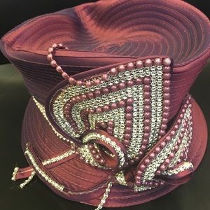 Purple hat with beads