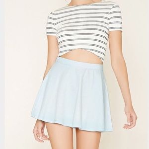 Light denim skater skirt