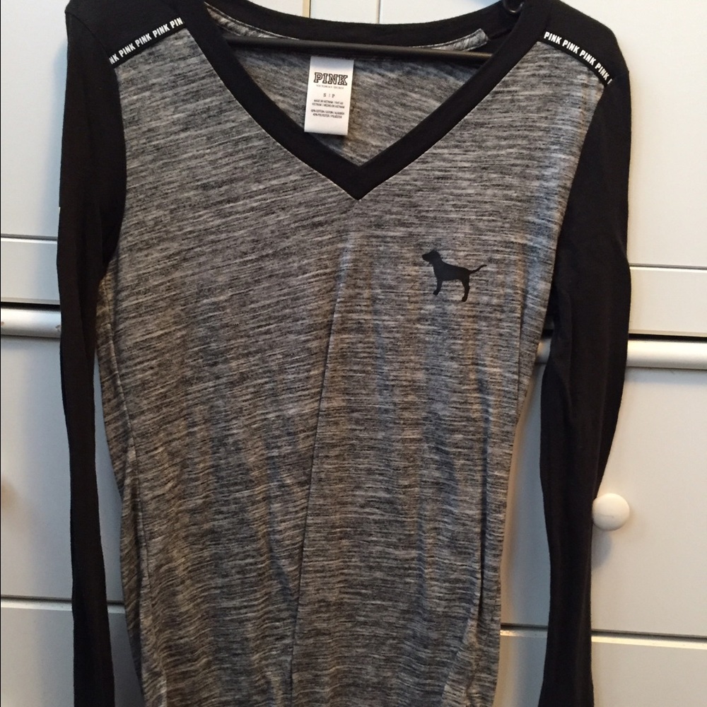VS Pink Vneck Long Sleeve