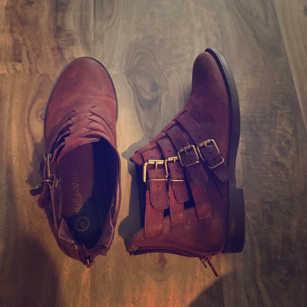 Bordeaux colored booties