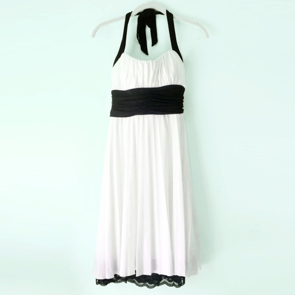 Black & White Pleated Dress