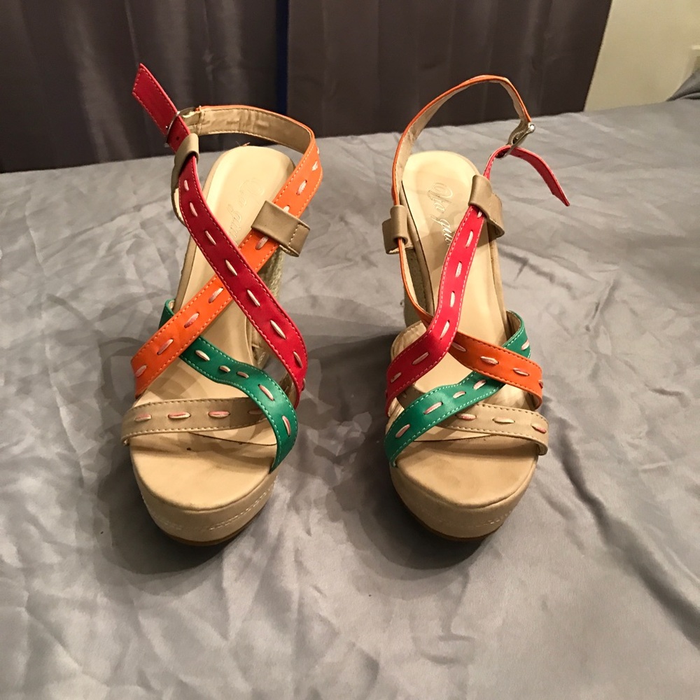 Strappy wedges