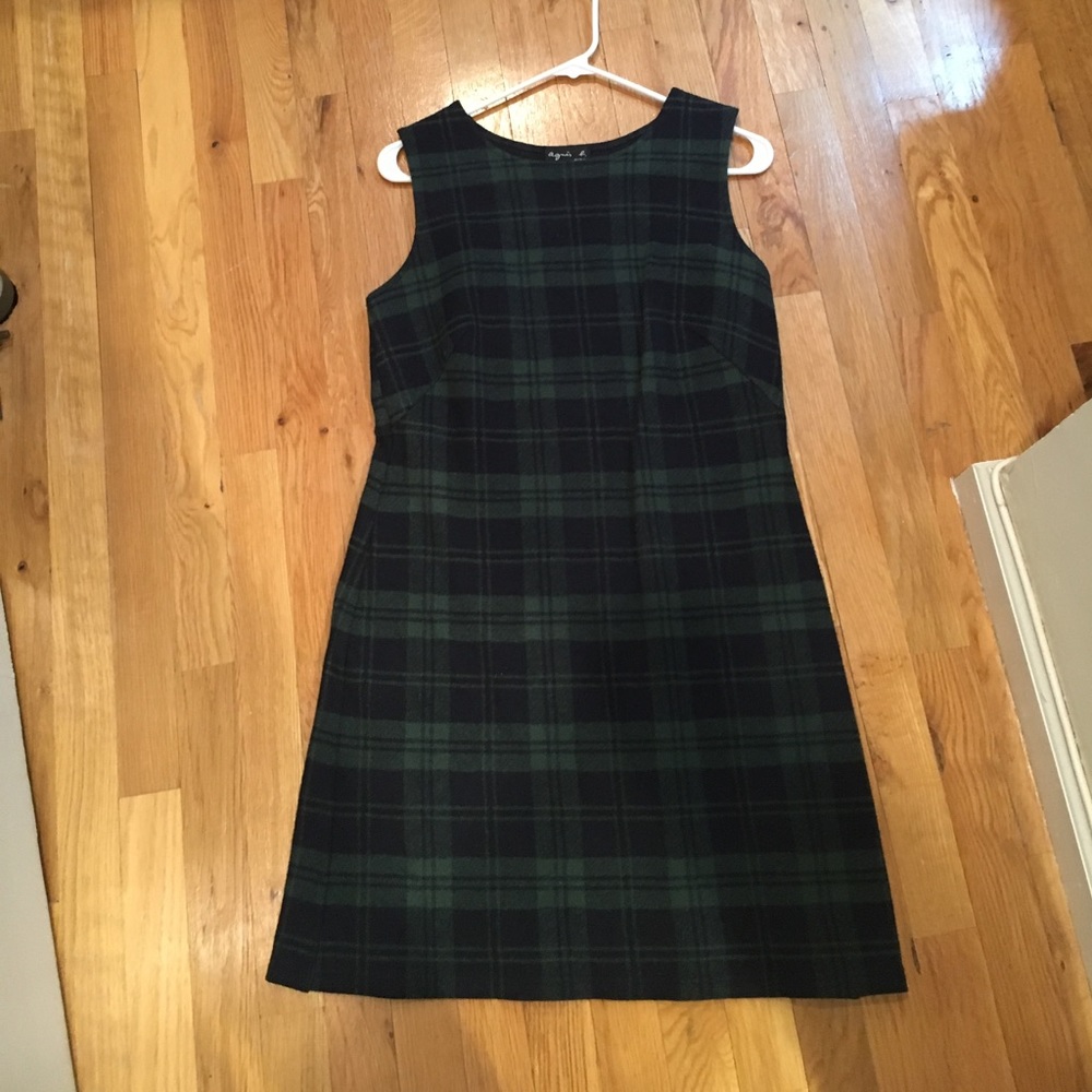 Agnis B, Paris sleeveless flannel mini dress