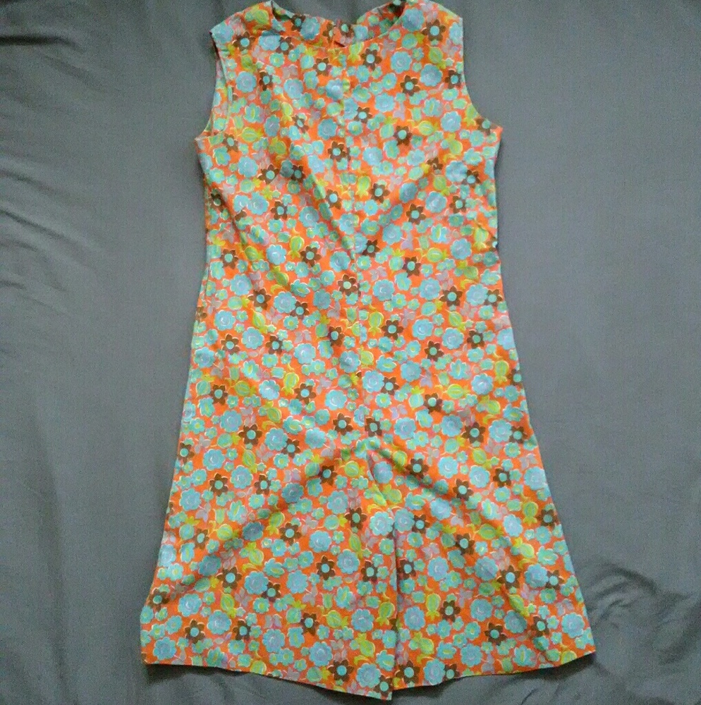 Vintage 70s Romper Groovy Handmade Flower Power