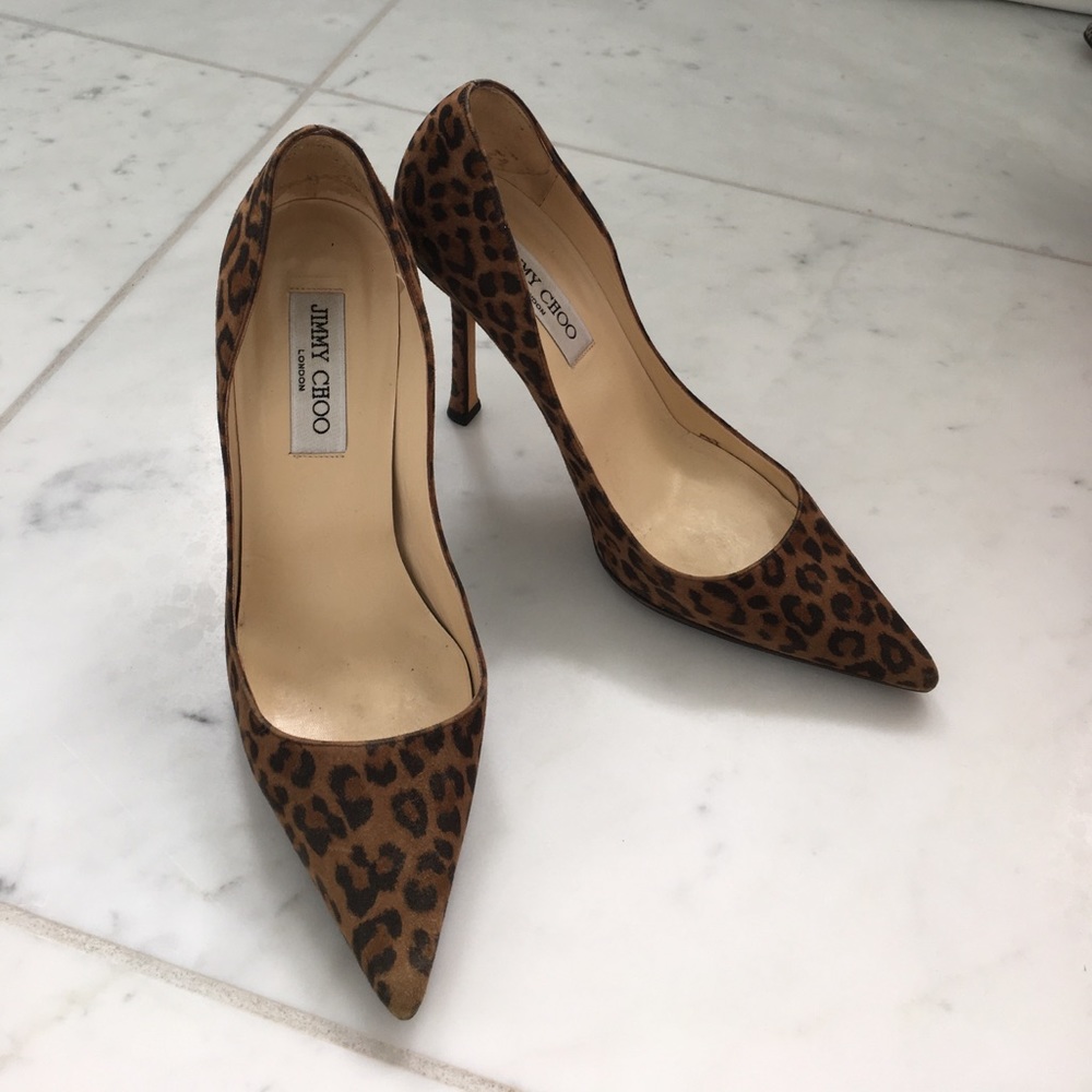 Jimmy Choo 4" leopard print heels