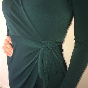 Dark Green Wrap Dress