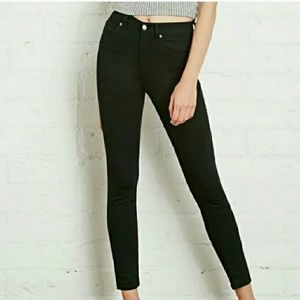 High waist black skinny jeans mom jeans high rise