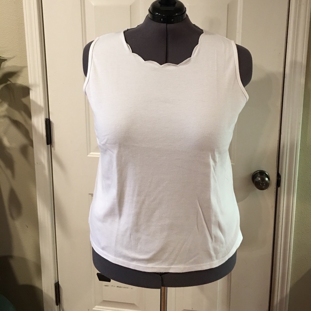 White sleeveless top