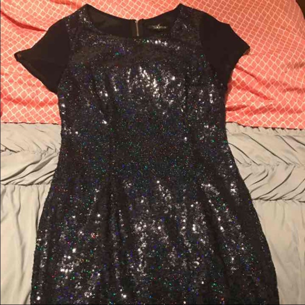 Black sequin dress