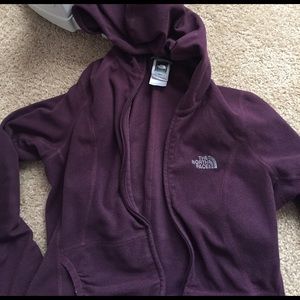 Purple North Face Zip Up Hoodie