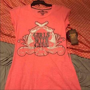 Pink fringe tee