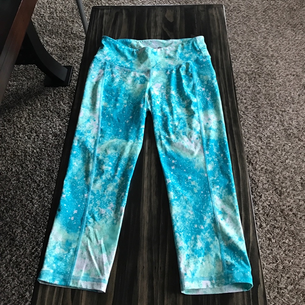 Blue workout capris