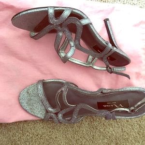 Sparkling silver heels