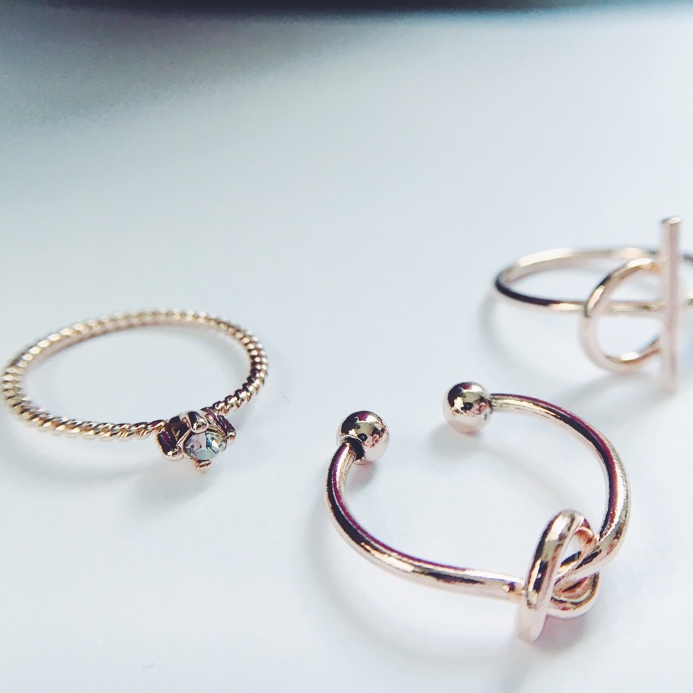 Natalee Rose Gold 4 Piece Midi Ring Set - Picture 3 of 5