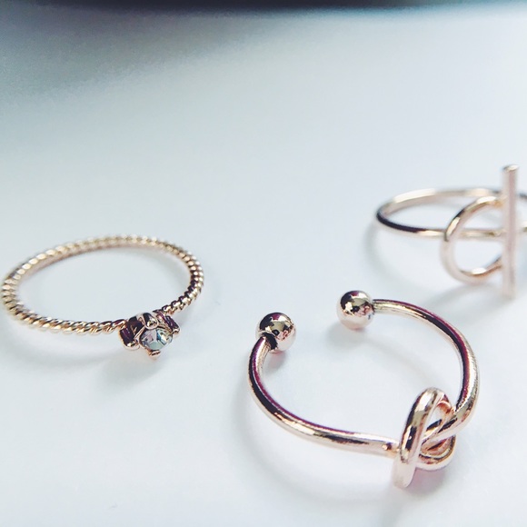 Natalee Rose Gold 4 Piece Midi Ring Set - Picture 3 of 5