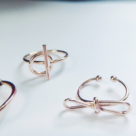 Natalee Rose Gold 4 Piece Midi Ring Set - Picture 4 of 5