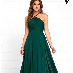 Dark green maxi dress
