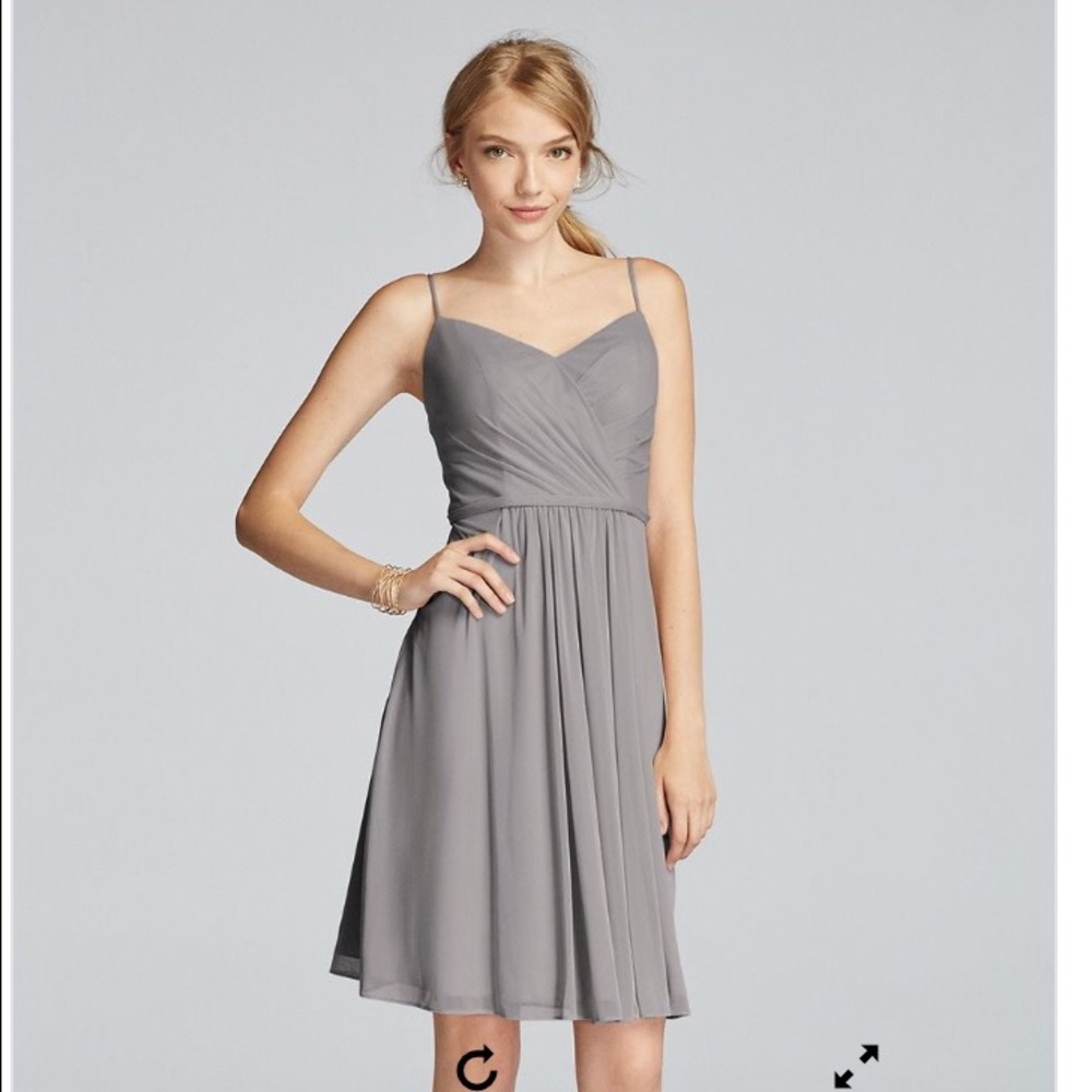 Grey, short bridesmaid dress