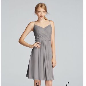 Grey, short bridesmaid dress