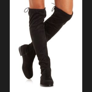 thigh high black boots size 7 never worn
