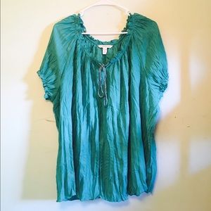 Green Crepe Blouse