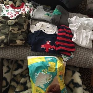 Preemie clothes and diapers