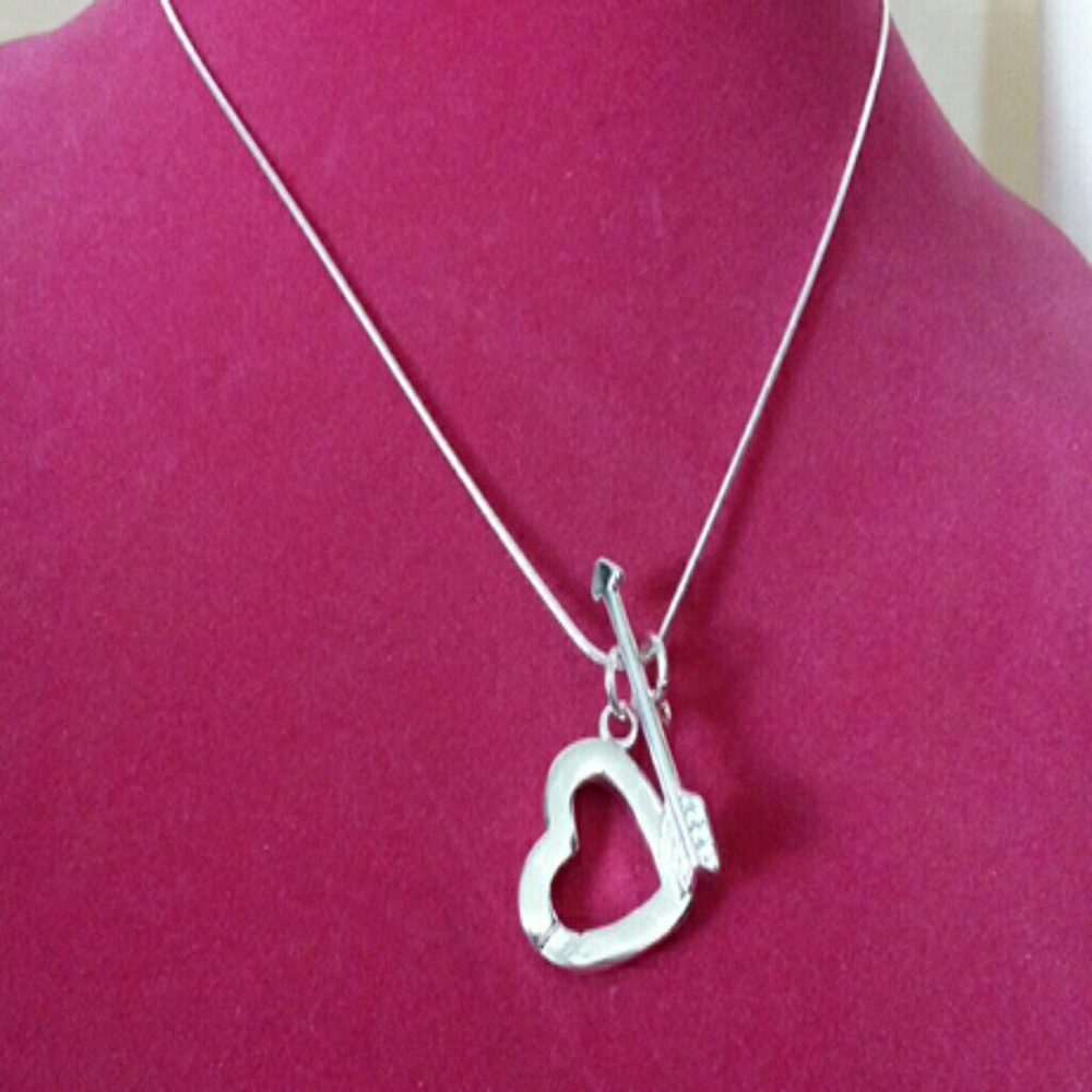 Stunning Heart & Arrow Cable 925 Neclace
