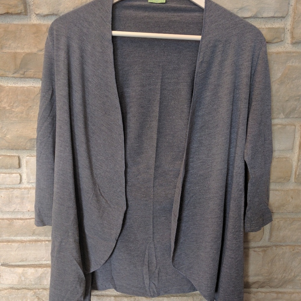 Gray jersey open cardigan
