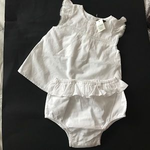 Baby Gap white shirt and bloomer set