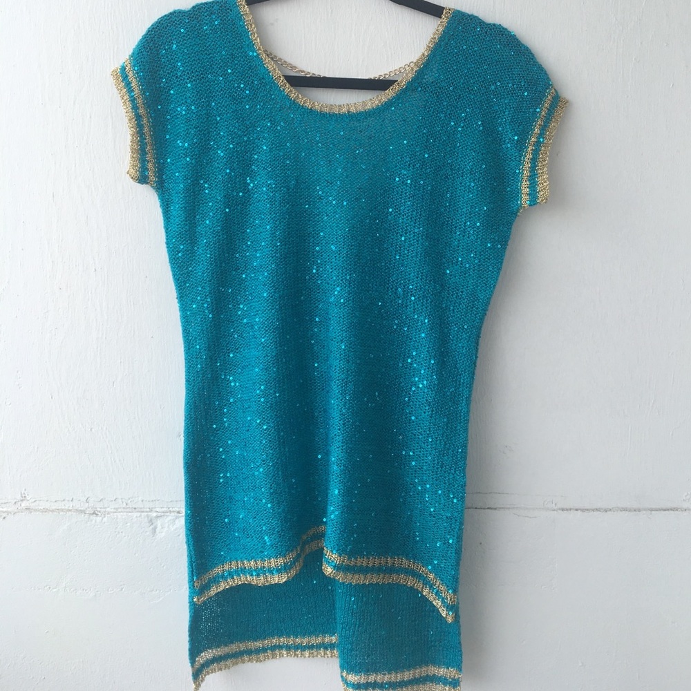 Womans sz S Turquoise gold lilly mckay NWOT