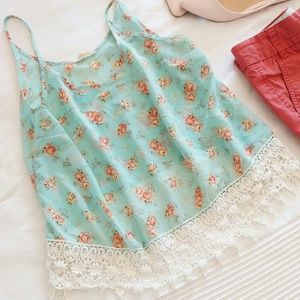 Sheer Floral Tank - Iris Los Angeles