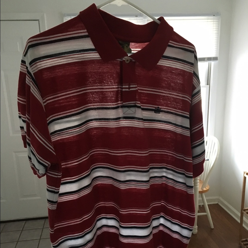 Men's Size L Striped Polo by Machine